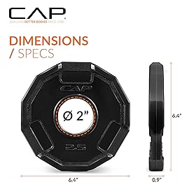 CAP Barbell 2.5 Lb 12-Sided Rubber Coated Olympic Weightlifting Grip Plate - SET(2.5 lb x 6)