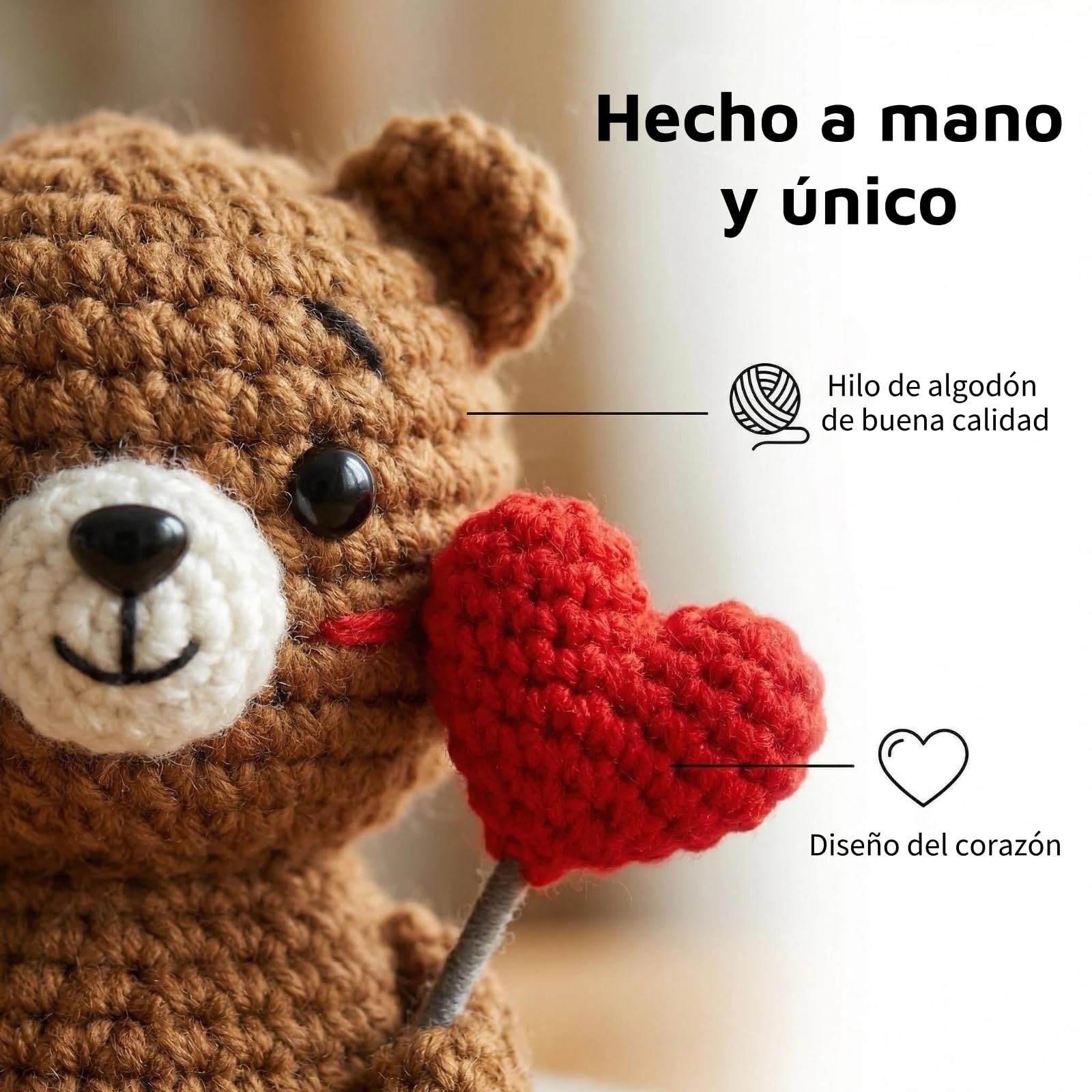 Gkmamrg Regalo Dia de la Madre - Oso Positiva Regalo Mama, Oso Hechas a Mano - Regalo Mamá cumpleaños - Gifts for Mom — view 3