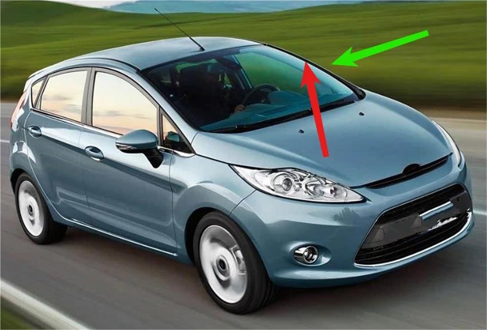 Guarnizione in Gomma Parabrezza Anteriore Esterno In Gomma Laterale Per Ford Per Fiesta 2009-2014 Be8Z5403136A Guarnizione Protettiva In Laminato Esterno Guarnizione(2 pezzi)