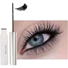 Ultra Fine Mascara Black 5D Waterproof Mascara Long Eyelashes Deep Black Mascara for Volume & Definition Smudge-proof & Non-Clumping Mascara with Silk Fibre Fine Brush Smooth Texture