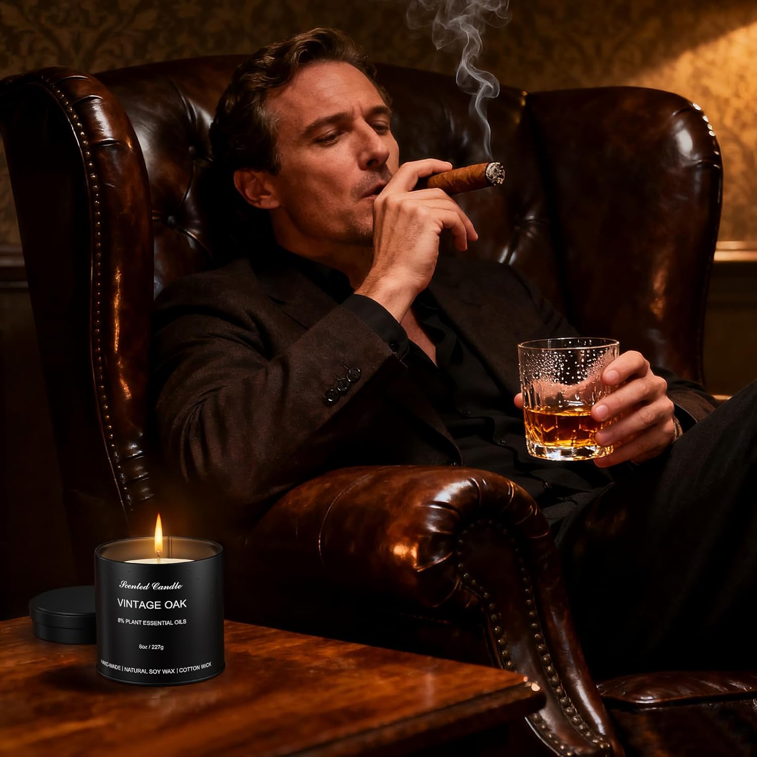 Luxury Scented Candles for Men Gift Set - 6 Pack x 8oz Natural Soy Wax Candles, Masculine Aromatherapy Candles with Essential Oils, Long Lasting Strong Scented Candles for Home, Father's Gifts