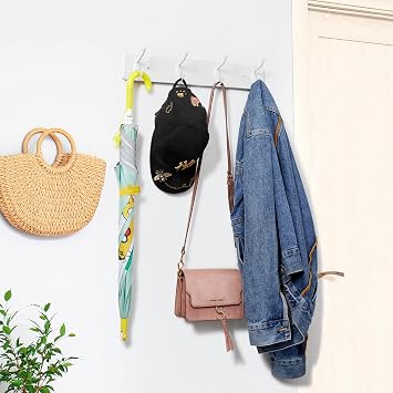 OUTNILI Broom Holder and Coat Rack Wall Mounted Bundle