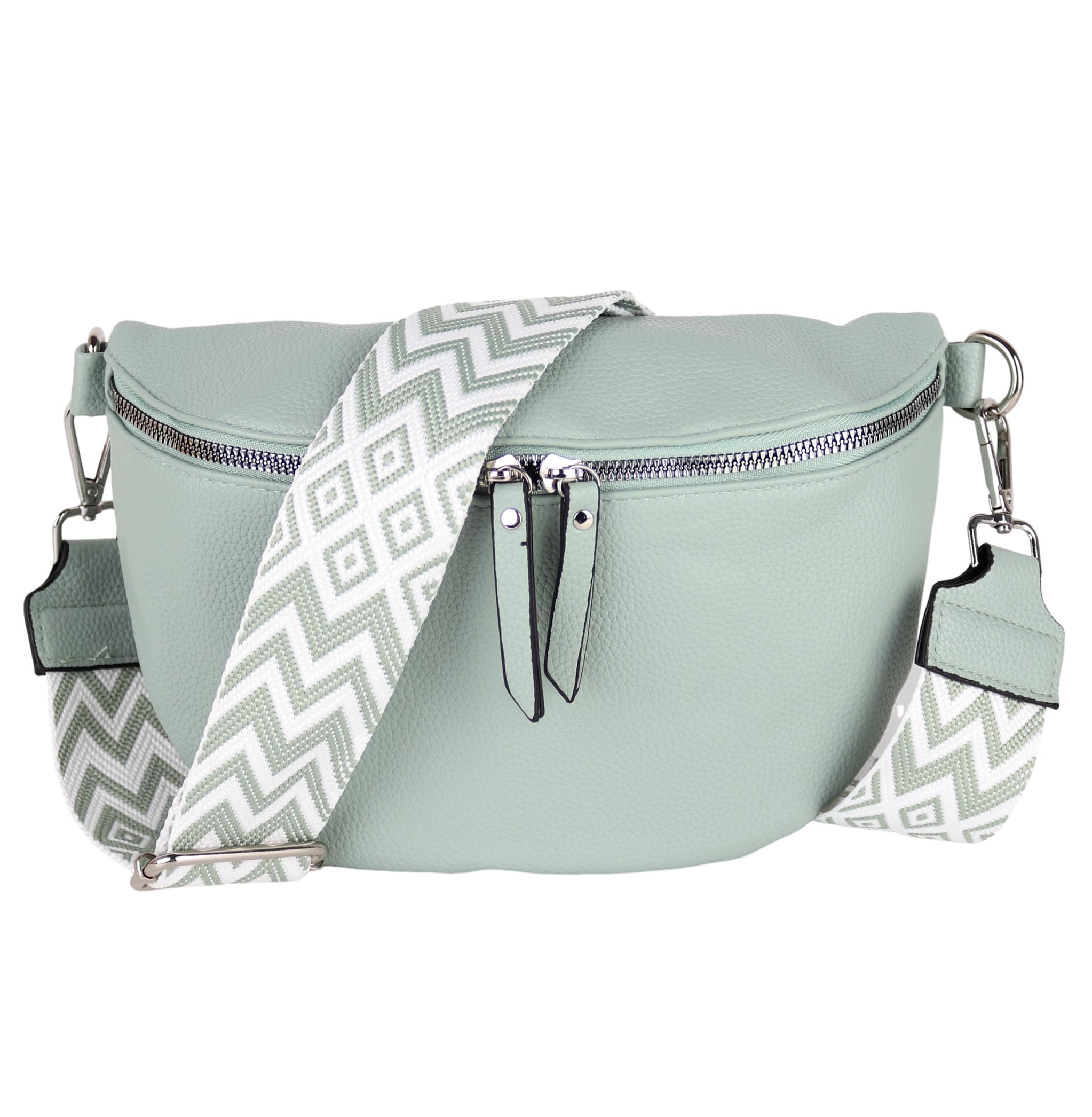 MIRROSI Bauchtasche Damen Crossbody Tasche Veganes Leder 26x18x9 cm