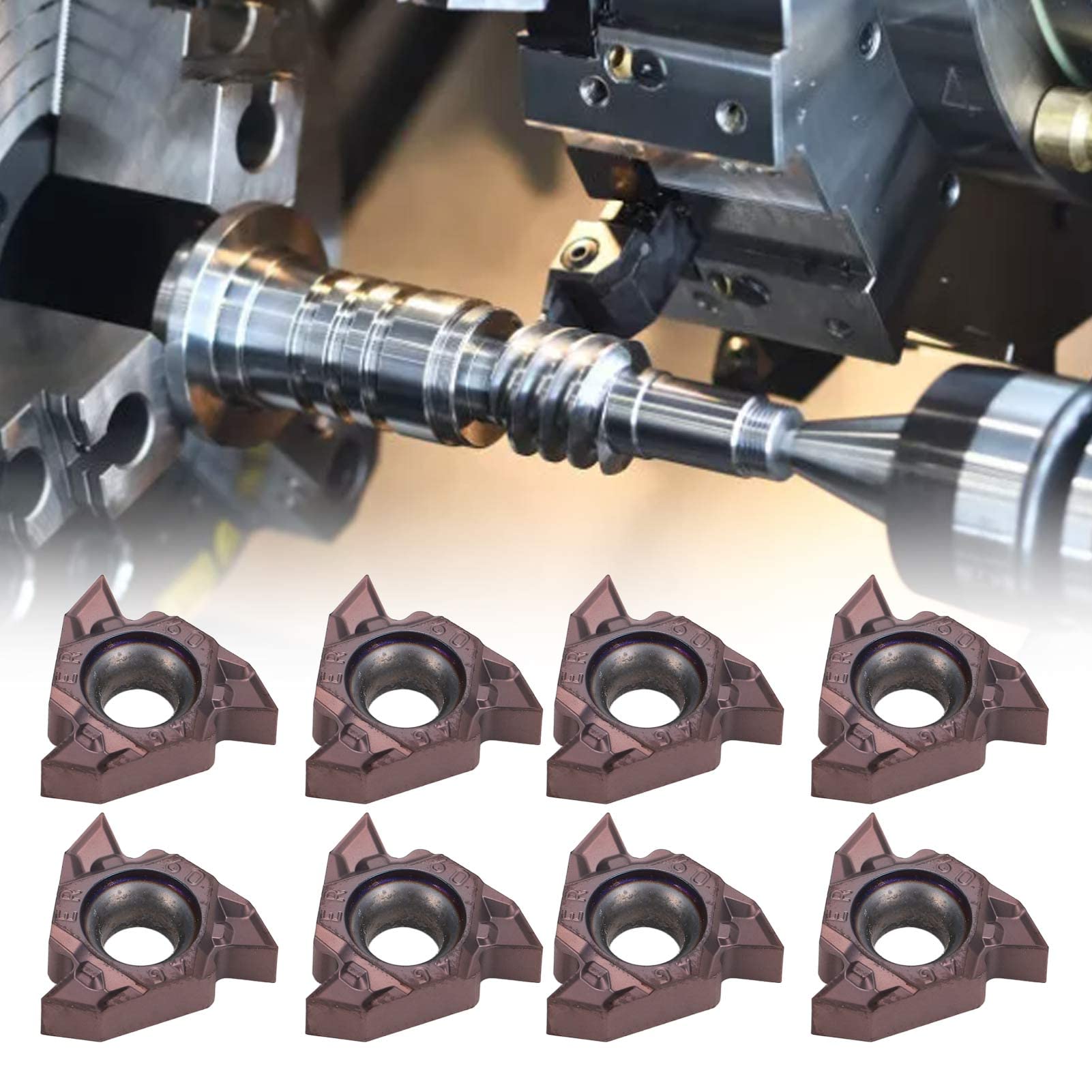 Inserts de filetage 10pcs CNC Lathe Indexable Carbure Blade Turning Toolder 16er AG60 EM598L Inserts de filetage de haute précision pour l'usinage en aluminium en acier inoxydable