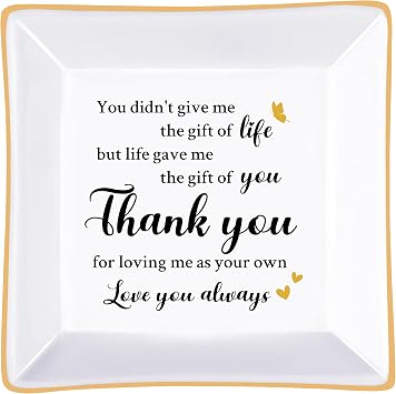 Stepmom Gifts Ring Dish Ceramic Jewelry Tray Mother in Law Christmas Gift