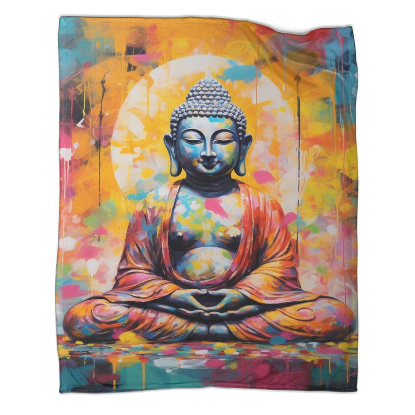 Couverture Bouddha zen pour s'envelopper de douceur sur le canapé ou au bureau