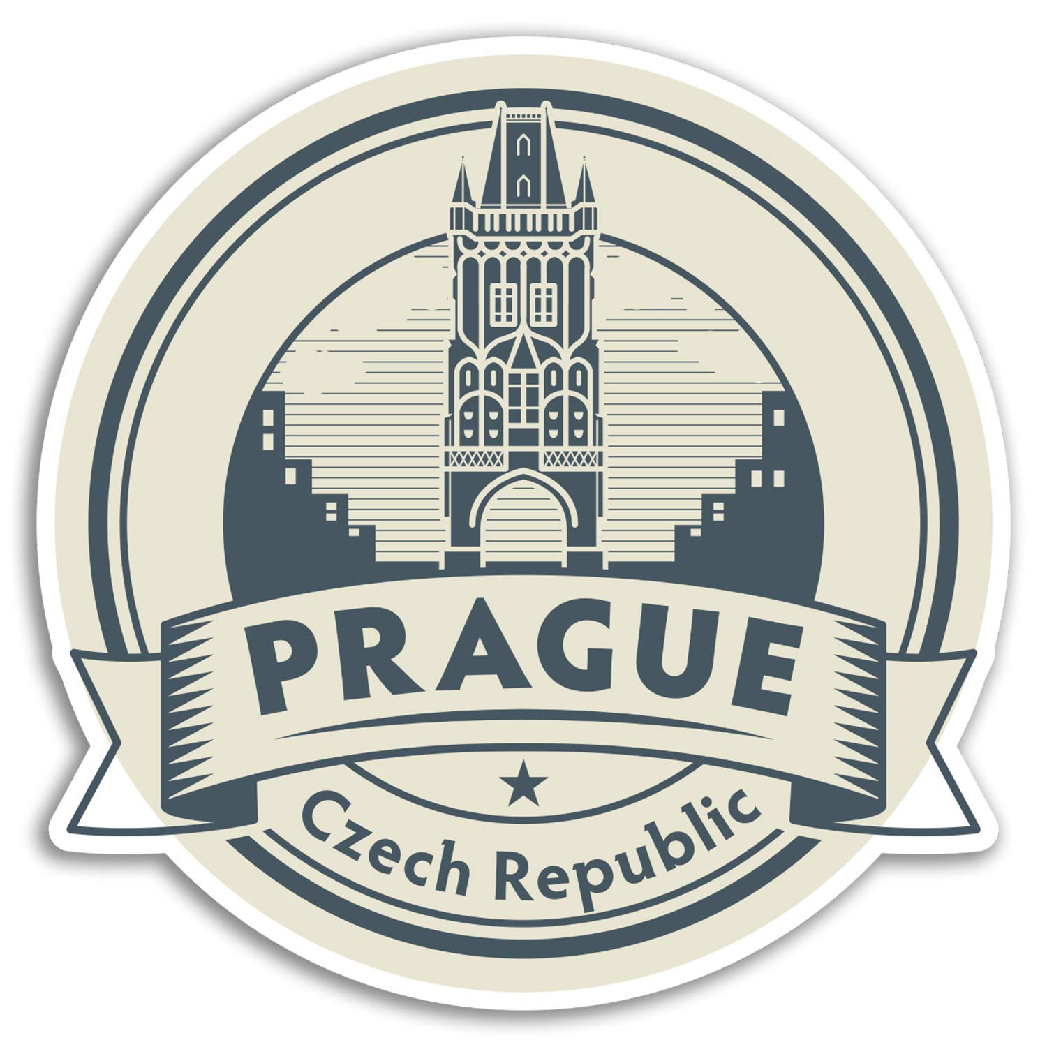 2 x 10cm Prague Czech Republic Vinyl Stickers - Travel Sticker Luggage #17347 (10cm Wide)