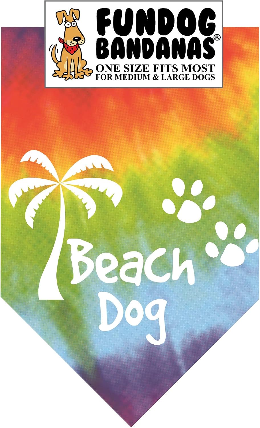Beach Dog Bandana (One Size Fits Most for Medium to Large Dogs, Tie Dye 1)
