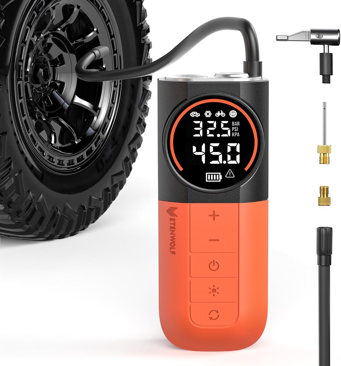 ETENWOLF S1 Tire Inflator Portable Air Compressor, 160PSI Air Pump