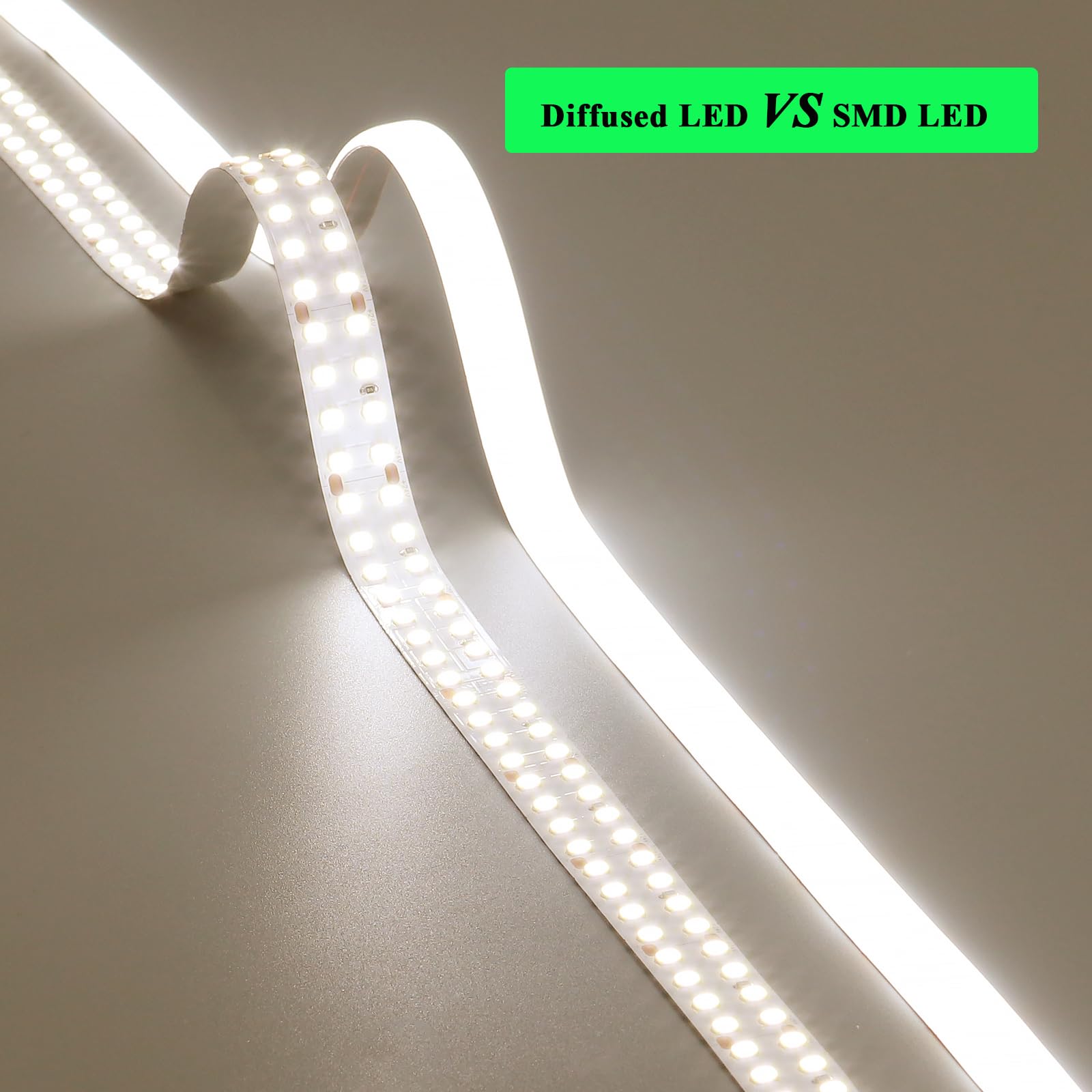 JOYLIT 24V Doppelreihe COB LED Strip Diffusion 5M Wasserfest Neutralweiß 4000K 560LEDs/M ohne Punkte 10250LM Superhell, CE UL PRO CRI 92+ 12MM 24W/M Dimmbar LED Streifen für Commercial, Home, Decke | CE UL, CRI 92+, 560 LEDs/m, Naturweiß, 12 mm, punktlos,