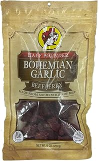 Buc-ee's Bohemian Garlic Beef Jerky - 8 oz | Premium Handcrafted Snack | Savory, Garlic-Infused Flavor | Made in Texas - 1 bag