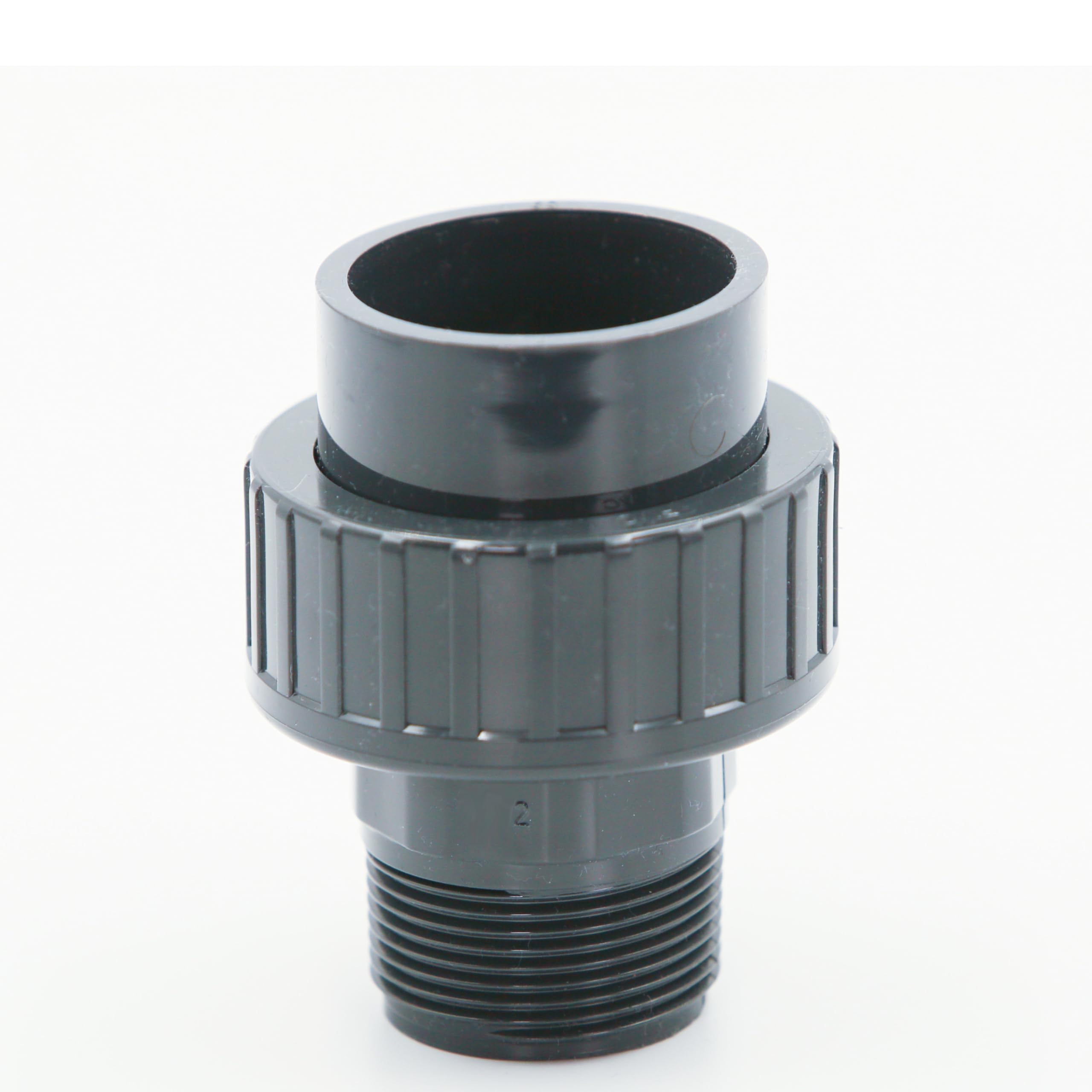 HAF® 8 accesorios de PVC con manguito adhesivo de 50 mm x 2 rosca exterior | Adaptador de PVC gris para tuberías de piscina y todas las tuberías | Calidad: fabricado en Europa – Cantidad: 8 unidades
