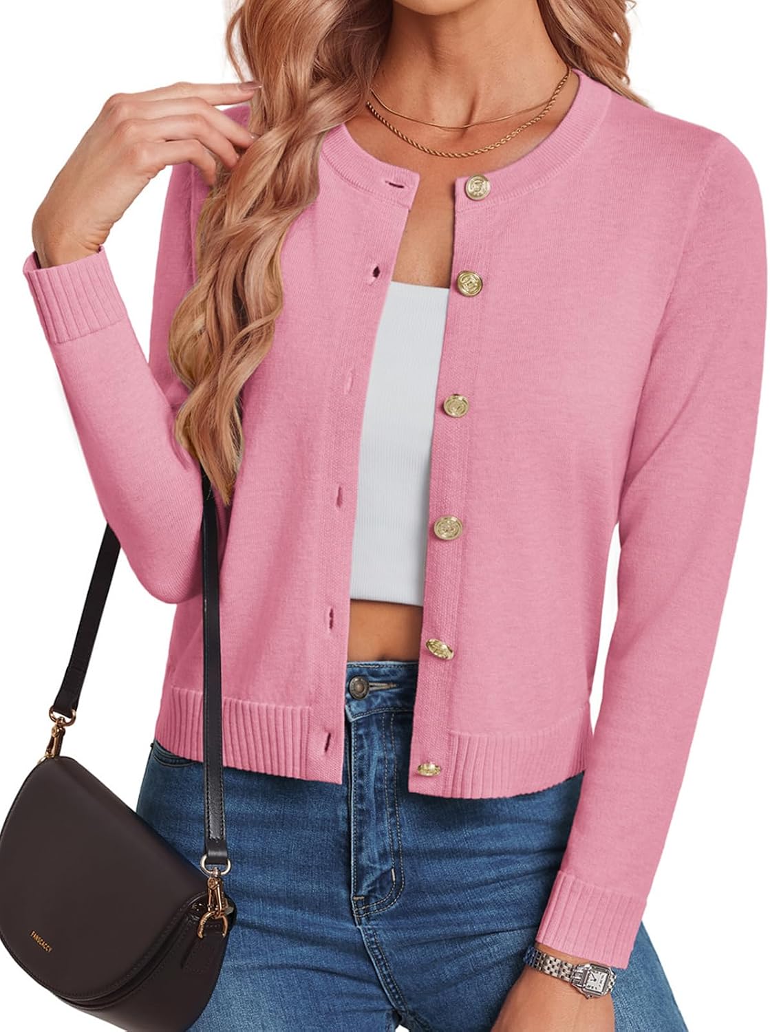 GRACE KARIN Womens Cropped Cardigan Sweater Wool Button Up Sweaters Soft Fall Fashion Outfits Clothes Trendy 2026