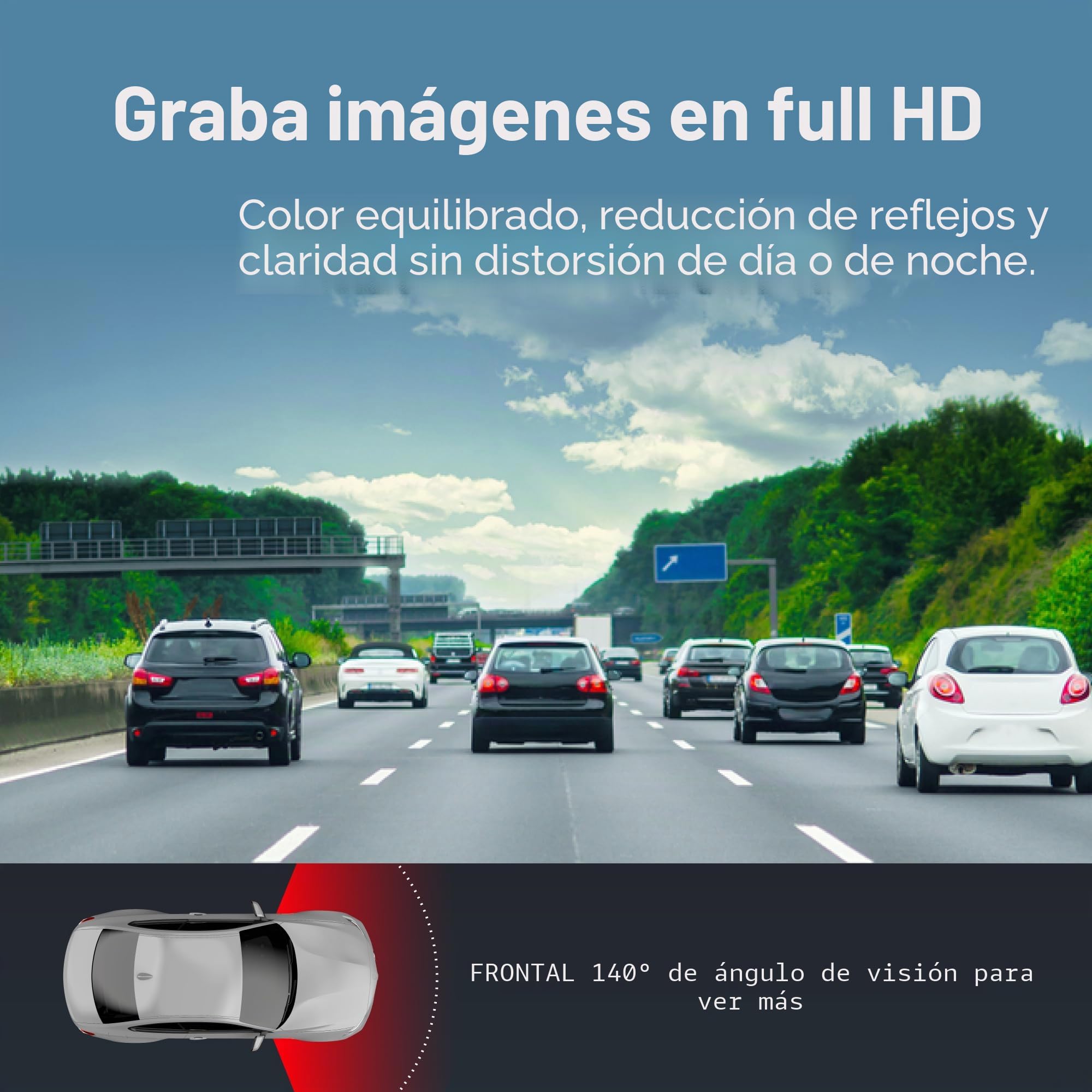 Thinkware F70 Pro Dashcam 1080P Front, 140° Gran Angular, Cámara de salpicadero con Sensor G, Modo de Aparcamiento, visión Nocturna, cámara WiFi de 32 GB