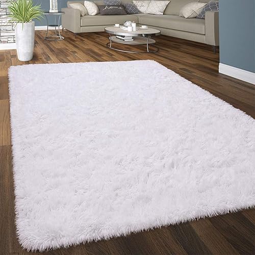 Miniatura 172 de Ompaa Alfombra esponjosa, alfombra mullida súper suave para dormitorio, sala de estar, alfombra grande de felpa de 6 x 9 pies, alfombra de pelo Negro