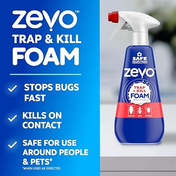 Zevo Trap & Kill Foam Insect Killer for Roaches & Spiders 12 fl oz