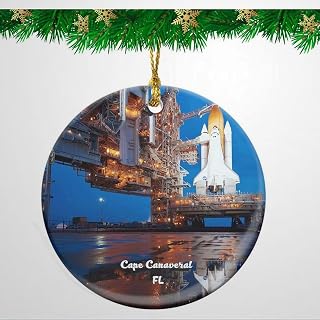 Cape Canaveral Space Shuttle Florida USA Christmas Ornament Travel Souvenir Personalized Christmas Tree Pendant Hanging Decoration 3 in