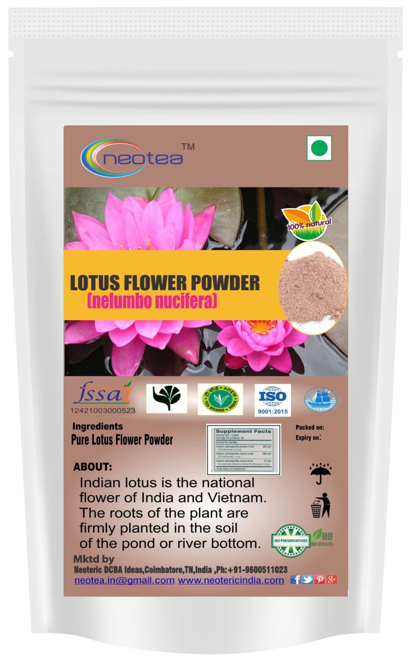Neotea Lotus Flower Petal Powder | Kamal Phool Thamarai Poo | Nelumbo Nucifera | 100% Pure & Natural for Face, Skin & Hair | Hygienically Processed | Herbal Hair Care & Skin Care Solution | 1 KG-image-26