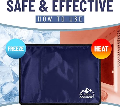 Miniatura 8 de Paquete de hielo de gel para el dolor de espalda, (12 x 8 pulgadas), almohadillas frías reutilizables para cadera, rodilla, lesiones de hombro,