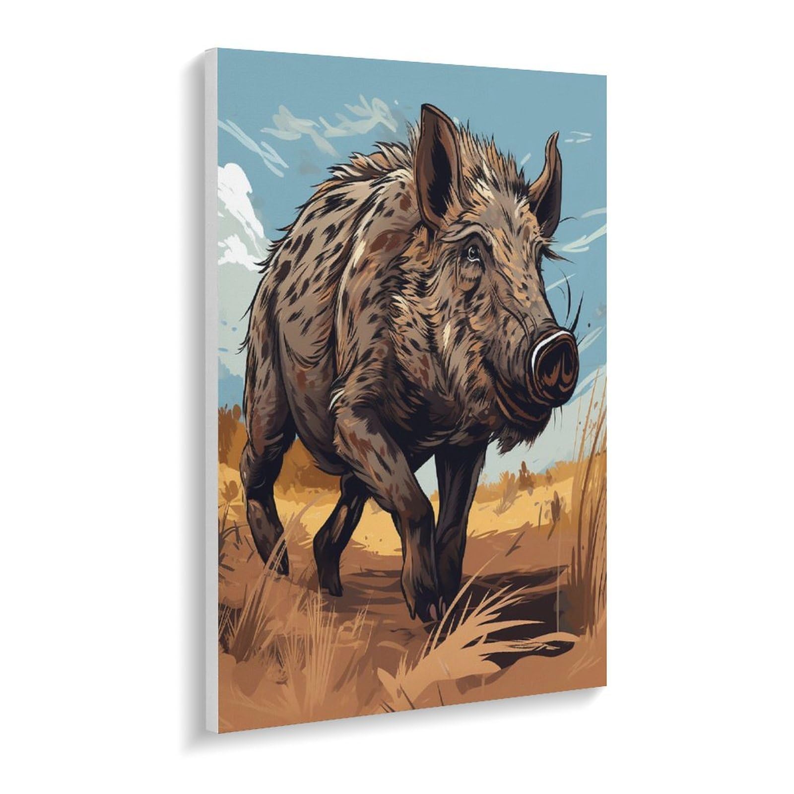 LPAGBCNU Malen-nach-Zahlen-Set mit Cartoon-Wildschwein-Motiv für Erwachsene, Anfänger, Erwachsene, Malen nach Zahlen, Kits auf Leinwand, DIY-Acrylölfarben, Malerei mit Pinseln für Geschenk