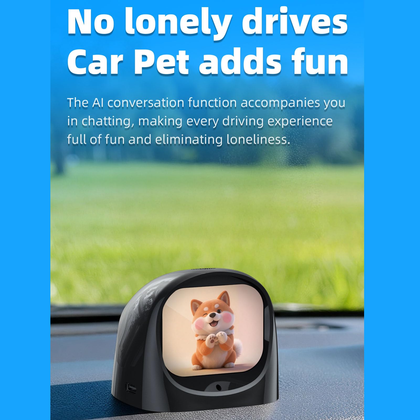 Cocoarm Robot per Cruscotto dell'auto, Smart Car Companion ABS con Schermo da 2,01 Pollici, Chat AI, Monitoraggio dell'auto in Tempo Reale, Batteria da 1000 MAh per Viaggi in Famiglia dei Bambini