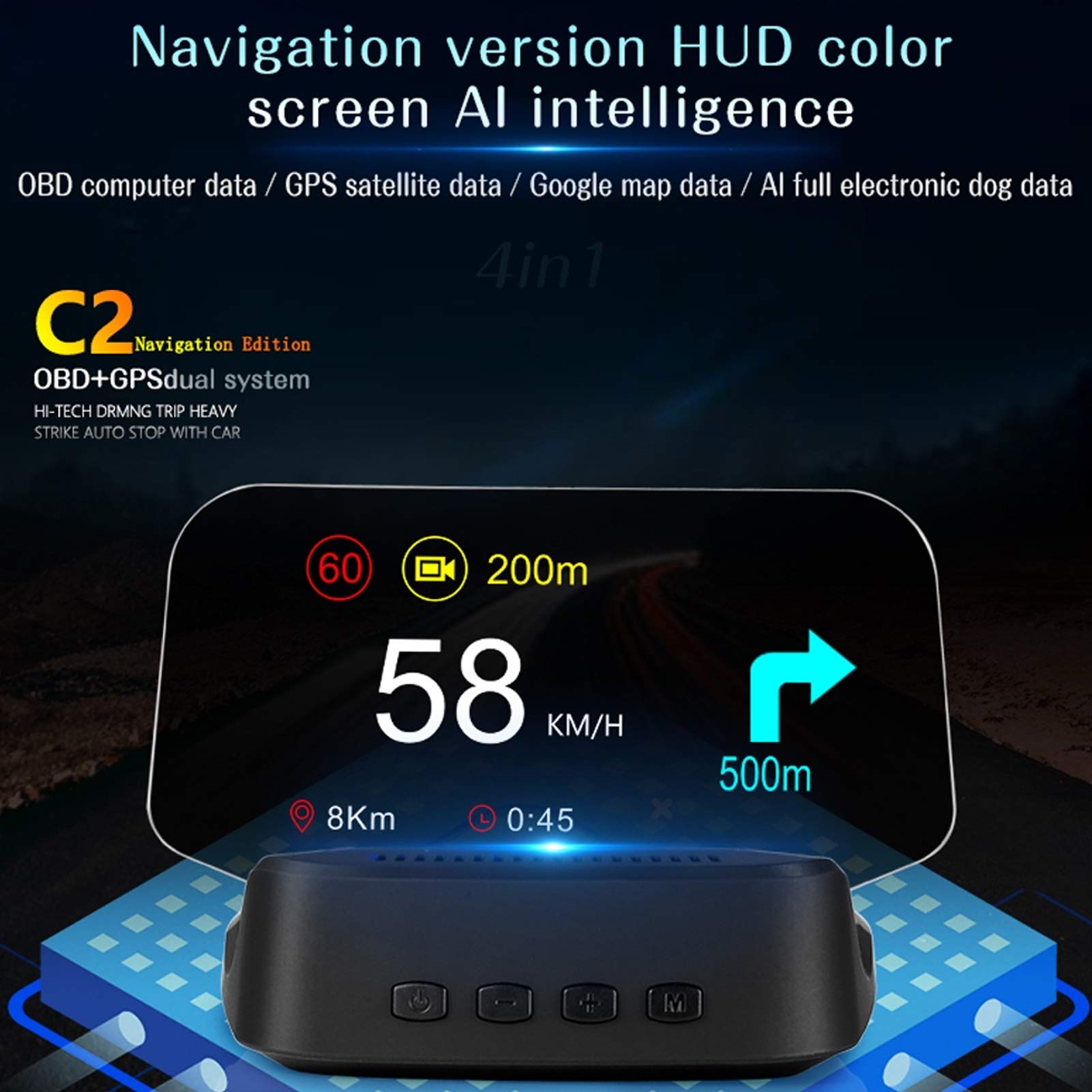 Auto OBD2 GPS HUD Wyświetlacz Head-Up Cyfrowy Projektor Prędkości Samochodu Uniwersalne Samochodowe Części Elektroniczne