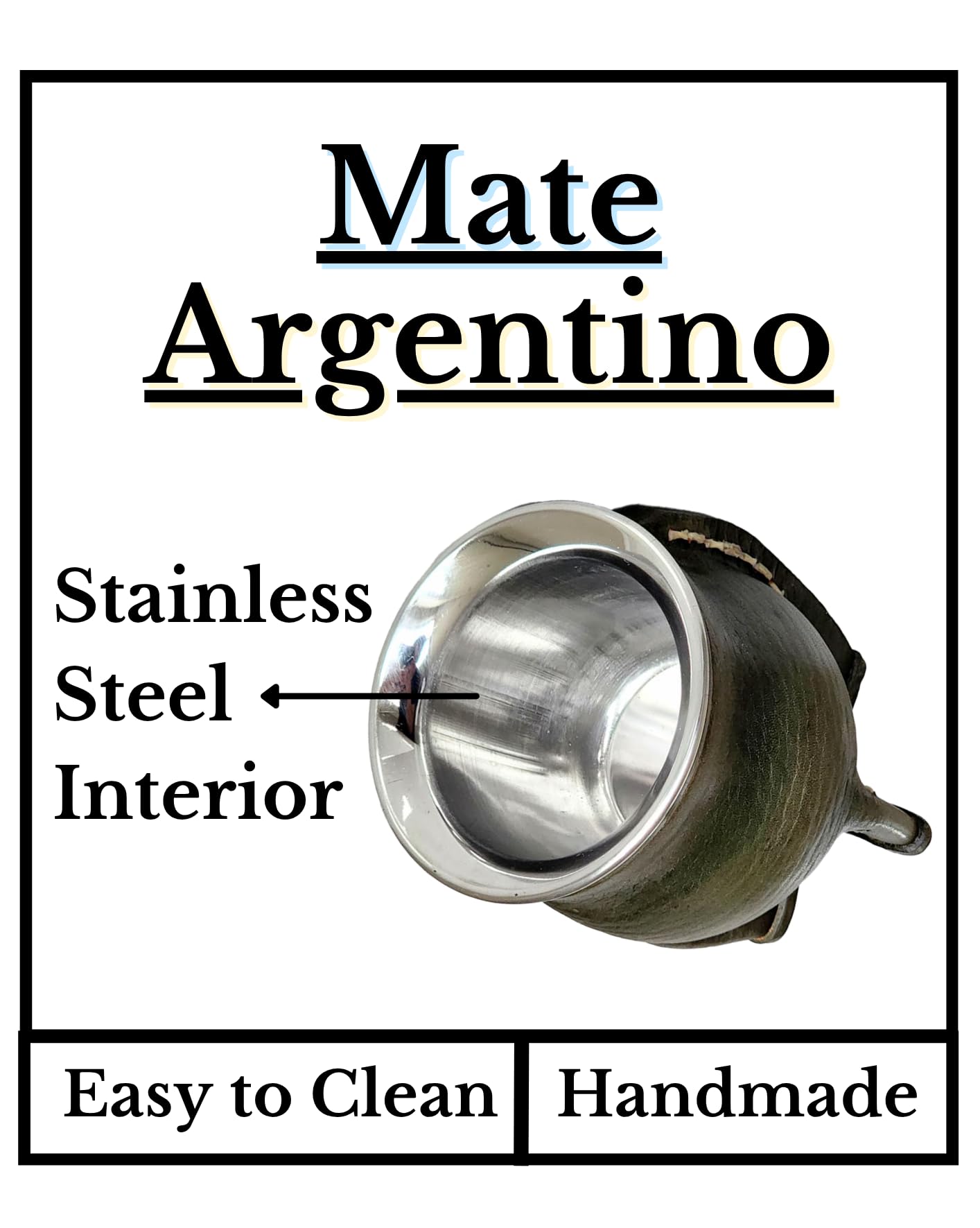 Tazza opaca argentina tradizionale, opaca termica, in acciaio inox, doppia parete, con esterno in pelle verde militare, Yerba Mate Cup, con lampadina