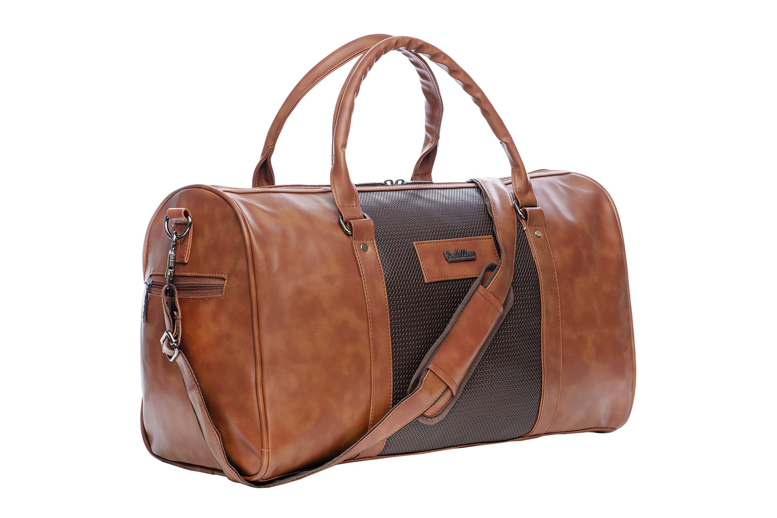 goldline Men's and Women's Leather Duffle Bags for Travel - Tan, 40l-picture-19