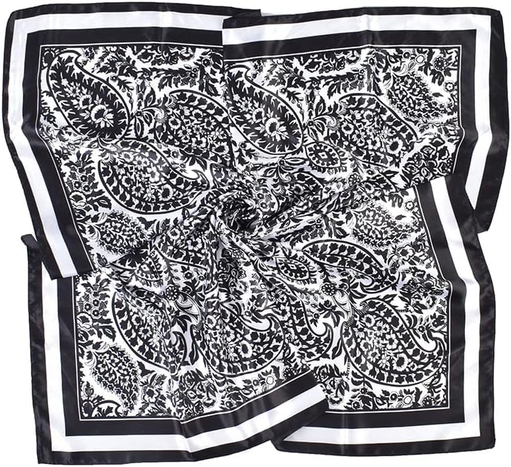 4Pcs Silk Head Scarves for Women Satin Hair Scarf 35”Large Square Bandana Silk Like Neck Scarf Shawl - Image 2