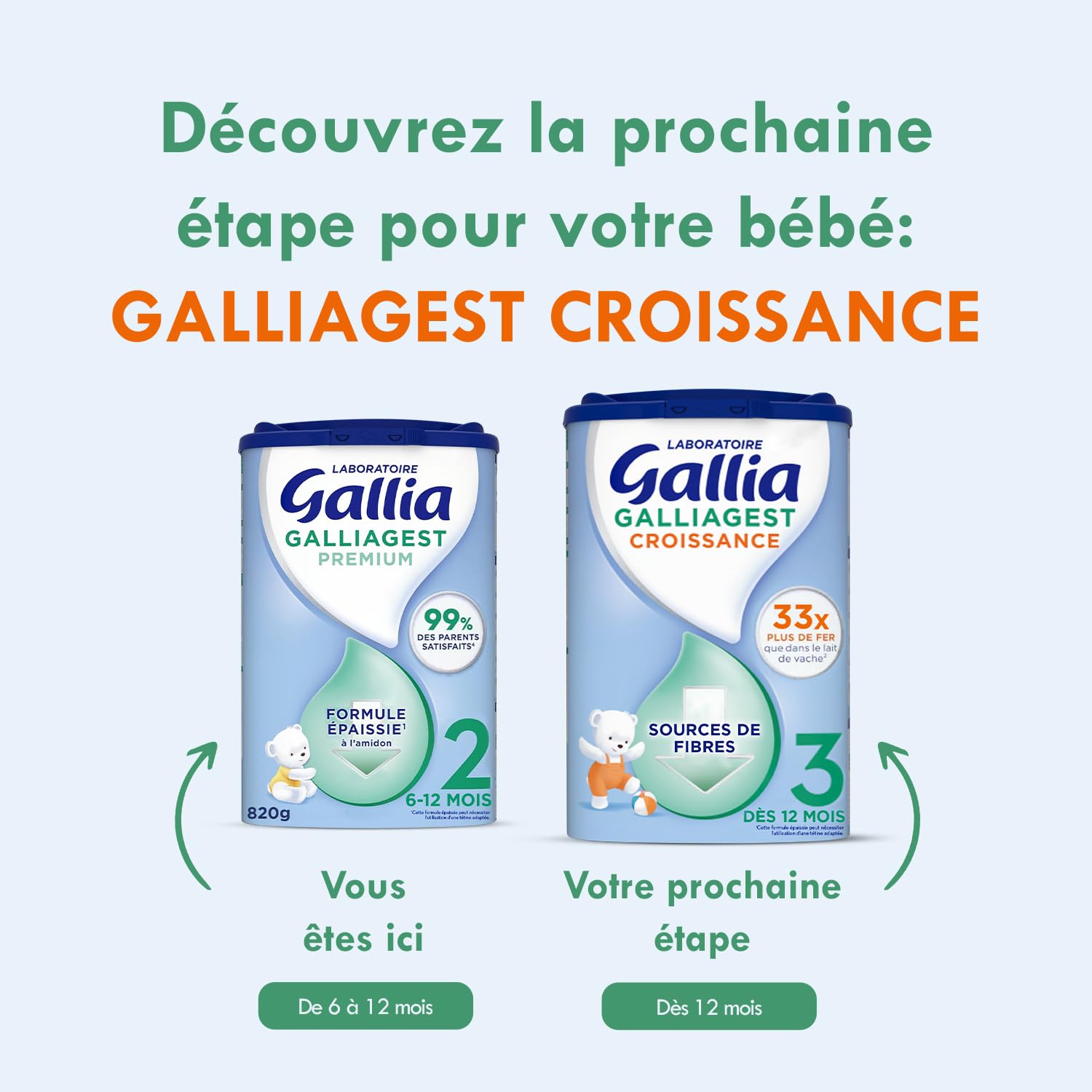 Laboratoire Gallia Galliagest Premium 2, 6-12 Mois, 820 g