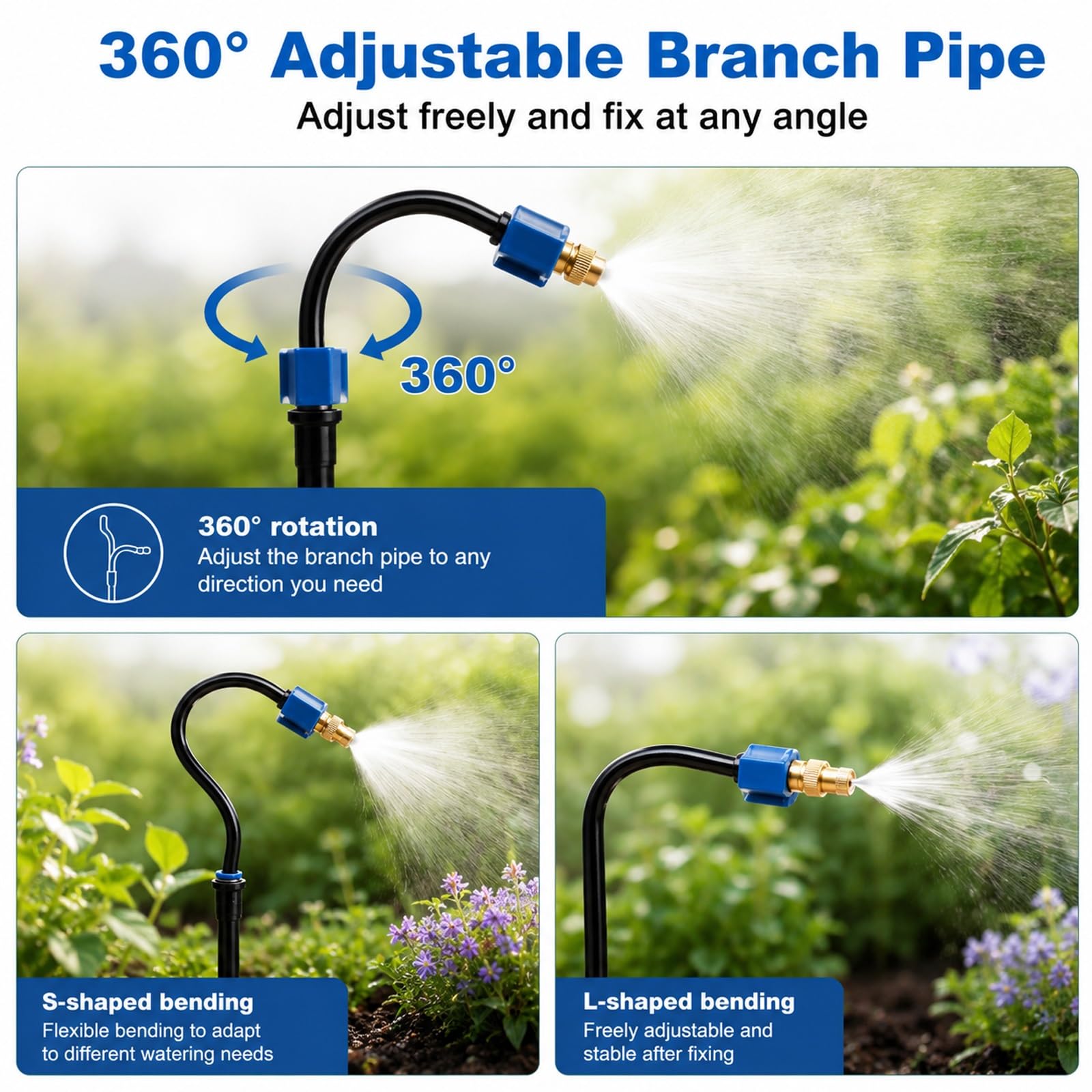 Systems di Irrigazione Automatica per Prati, Alberi E Aiuole | Kit Completo Universale Ultra-resistente E Anti-UV, Con Gocciolatori Rimovibili(50m/164ft)