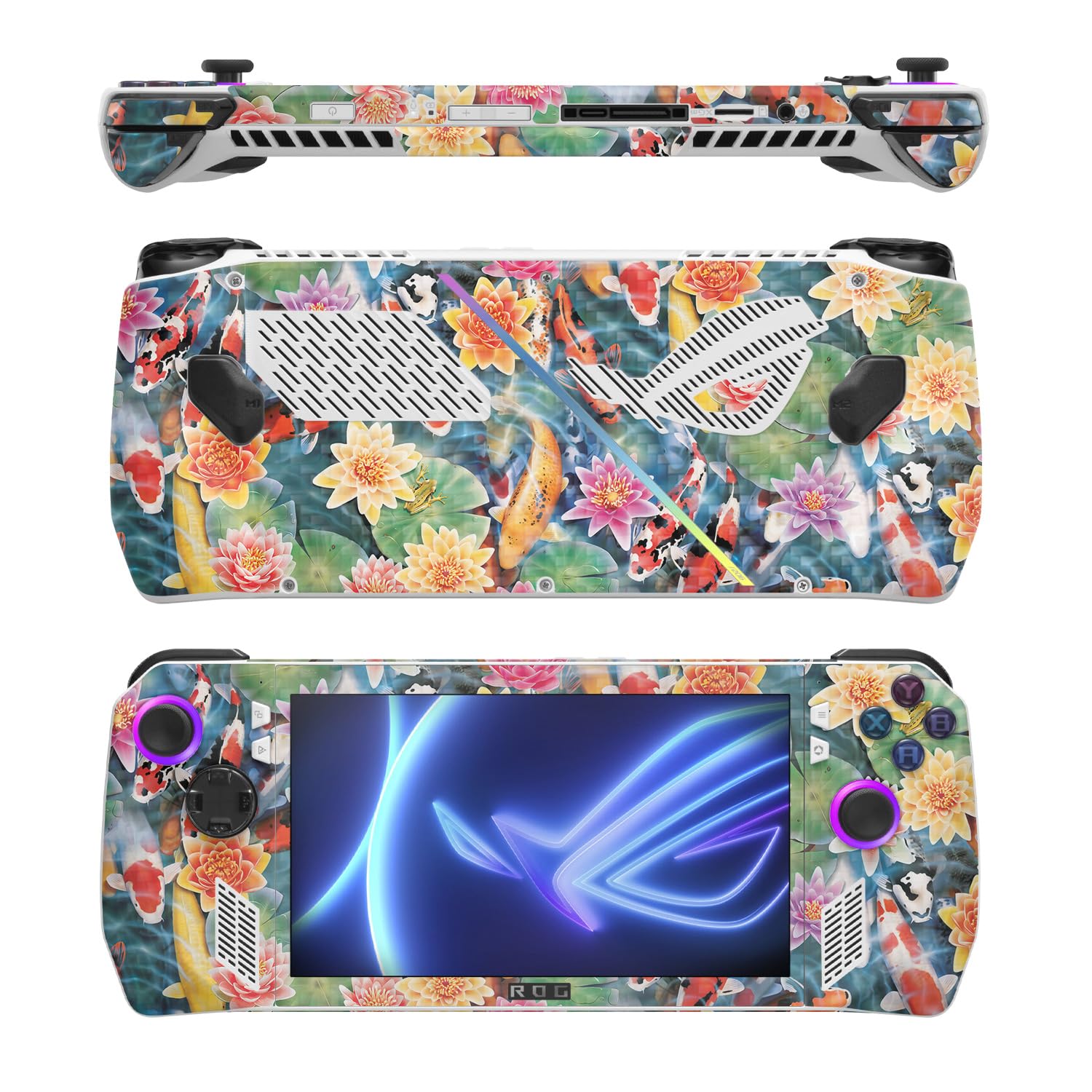 MightySkins Carbon Fiber Skin Compatible with Asus ROG Ally - Koi Pond | Protective, Durable Textured Carbon Fiber Finish | Easy to Apply, Remove, and Change Styles