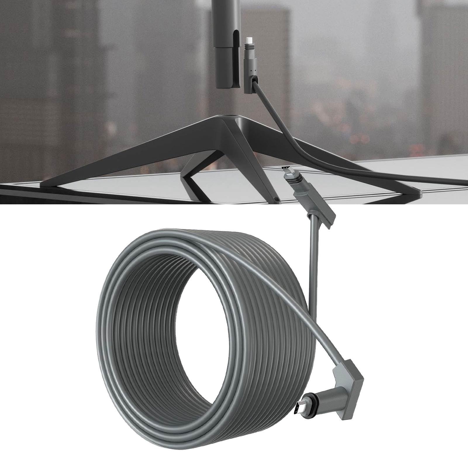 Câble satellite rectangulaire, Extension de Remplacement 30 M 98,4 Pieds Extérieurs Imperméable pour Intérieur Extérieur avec Bouchons d'extrémité de Protection pour le Routeur d'antenne V2