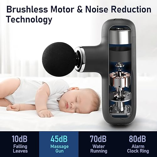 Miniatura 3 de TECHTALK Mini pistola de masaje, masajeador portátil de espalda de tejido profundo, masajeador eléctrico de percusión de mano para aliviar el dolor