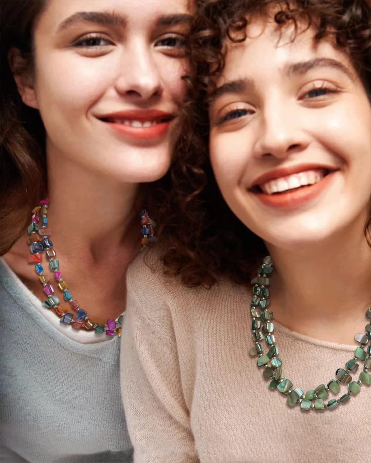 BULINLIN Boho Layered Shell Beaded Necklaces Handmade Colored Bead Choker Necklace Holiday Style Costume Jewelry for Women - Image 3