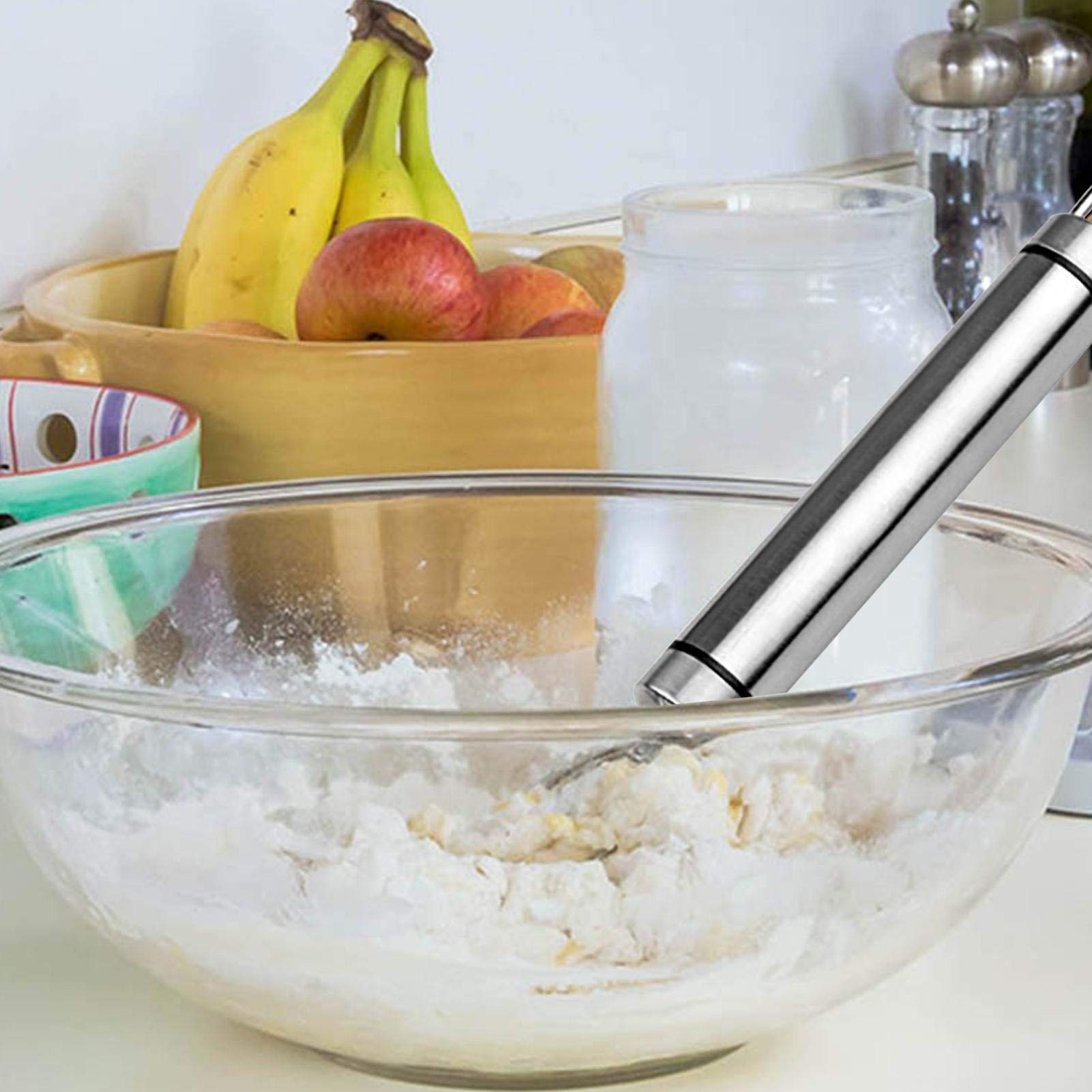 Dänischer Teigbesen, Edelstahl, Handmixer für Brot und Desserts, Backutensilien, Einzel- und Doppelaugen-Design, perfekt für Hobbybäcker und Profis