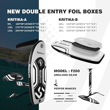 Spatium Inflatable Hydrofoilboard for Surfing with Accessories Inflator Pump, Backpack, Safe Leash, Fix Kit Wing Foil Board Surf
