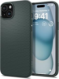 Spigen Case for iPhone 15 Case, Liquid Air Designed for Apple iPhone 15 Case - Abyss Green