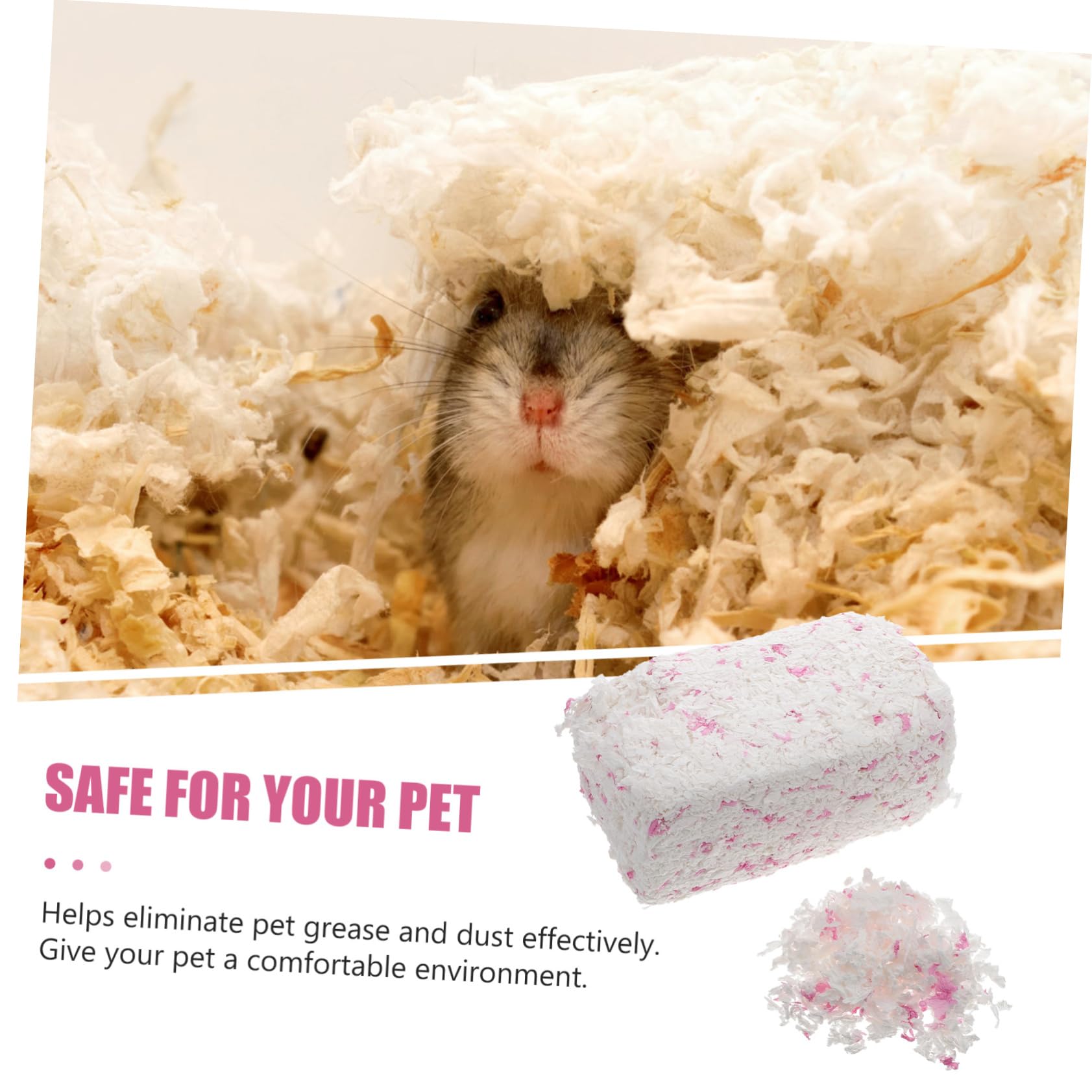 Lettiera in Carta Bianca 450g, Materiale da Nido per Gerbilli e Cincillà, Assorbe L’umidità e Mantiene Pulita la Gabbia per Animali Domestici