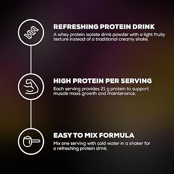 BioTechUSA Iso Whey Clear | Whey Protein Isolate Drink Powder | 21 g Protein per Serving | Lactose, Sugar and Gluten Free, 400 g, Tropical Fruit