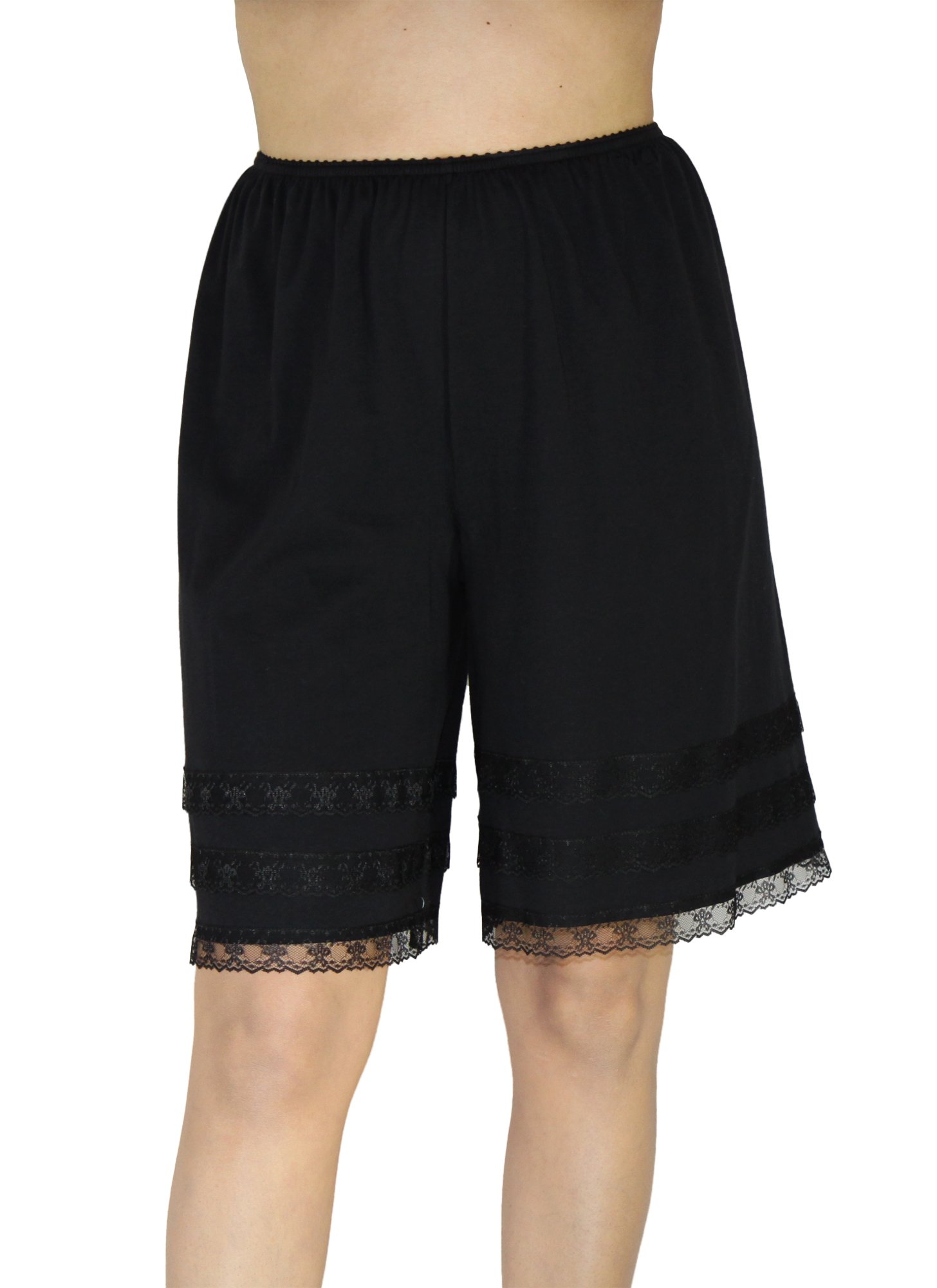 Underworks Cotton Knit Snip-A-Length Pettipants Culotte Slip Bloomers Split Skirt