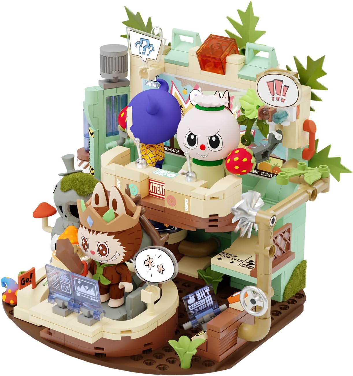 The Monsters Forest Secret Base Series Blocks-Playful Home, Labubu Building Toy Set, Interactive Building Toy for Kids, Boys, and Girls