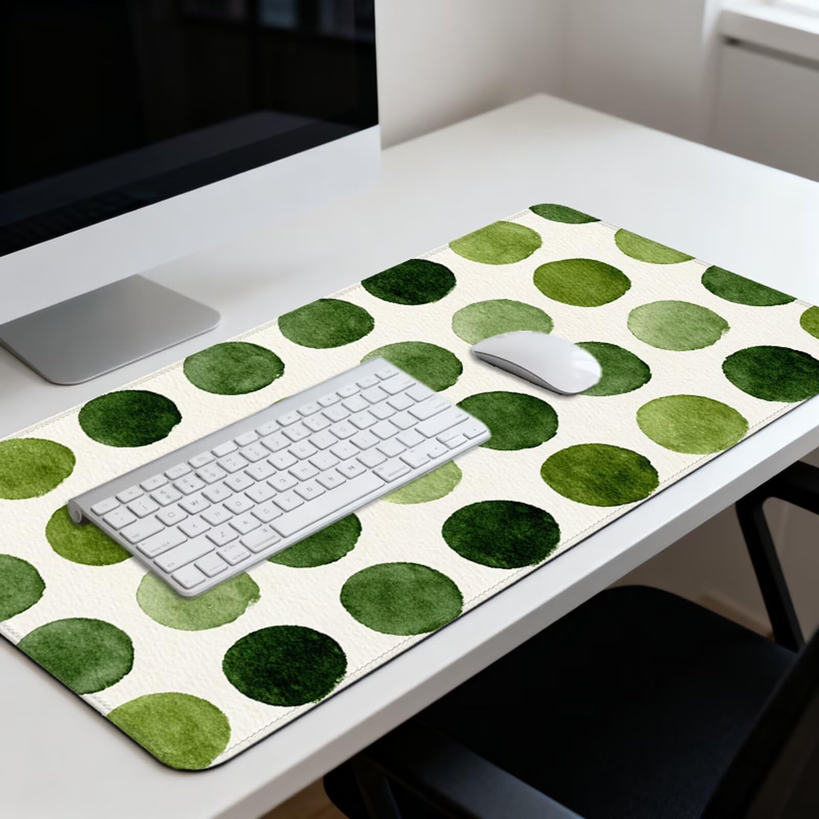Zielona podkładka pod mysz XXL 1200 x 600 mm, duża antypoślizgowa podkładka pod mysz do gier, akcesoria biurowe, wodoodporna podkładka pod mysz z zamykaną krawędzią do biura, domu i pokoju zabaw
