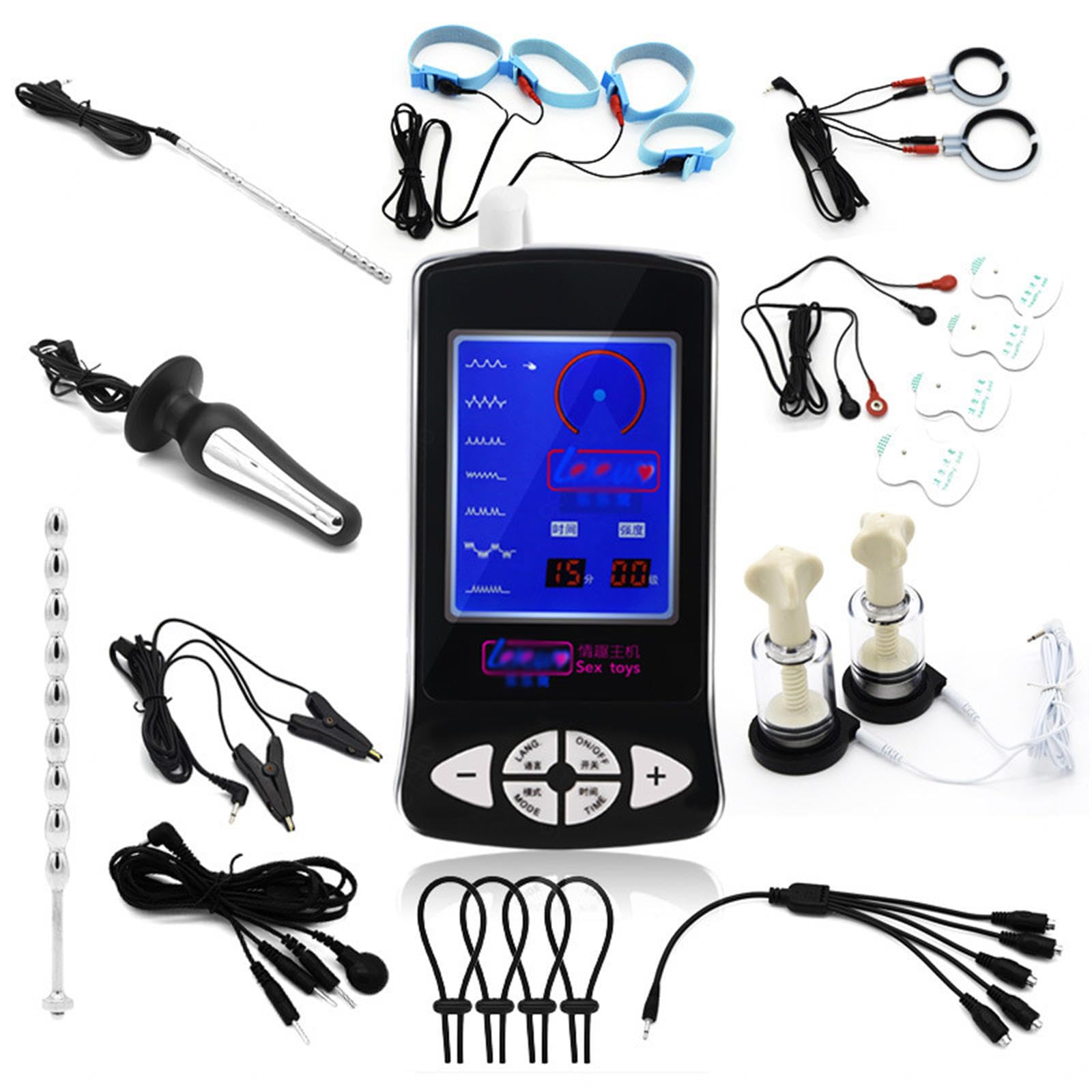 Elektro Schock ElektroSexspielzeug mit Anal Plug, Brust Nippel Sauger und Penisring, Cock Ring Sm Sex Spielzeug Für Männer Frauen Paare Masturbieren