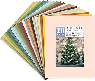 Golden State Art Picture Mat 8x10 for 5x7 Photos (Pack of 20)