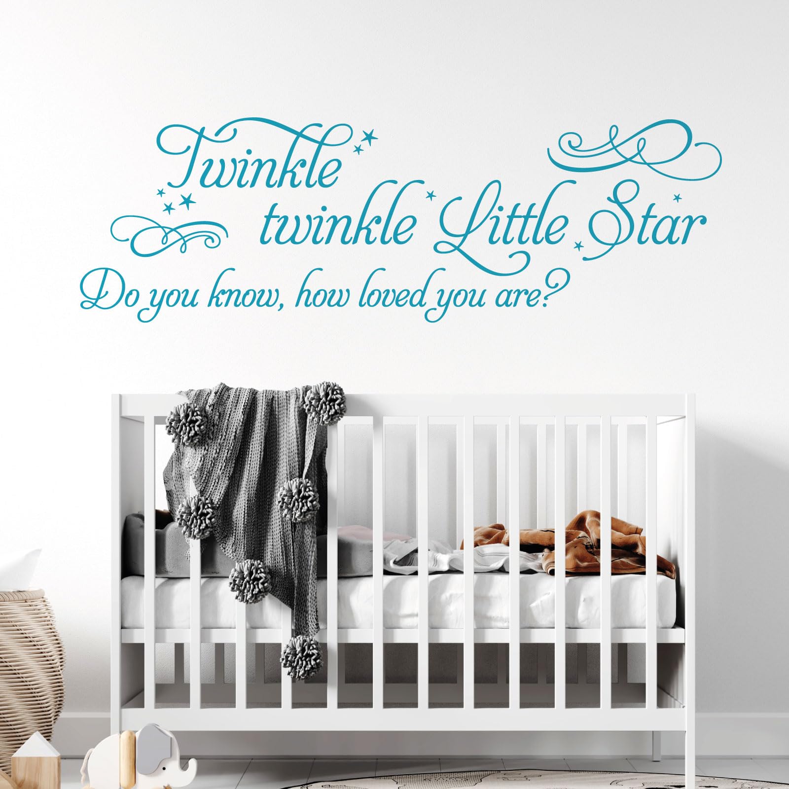 Twinkle Twinkle Little Star, do You Know How Loved You are?... - Baby Nursery Wall Art Sticker [Large] [Sky]