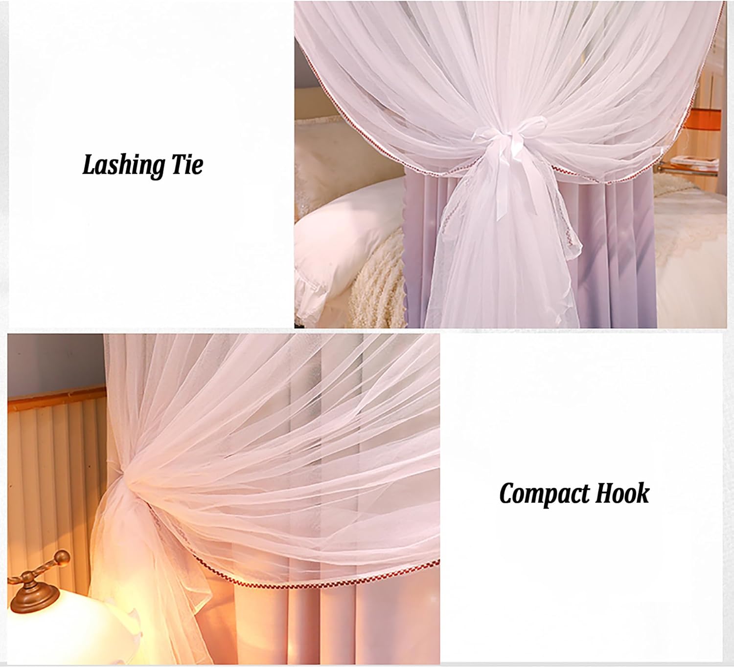 Stainless Steel Canopy Bed Frame Curtains Cozy Drape Bed Netting Canopy 4 Corners Post Canopy Bed Curtain for Bedroom Decoration(Green Twin)