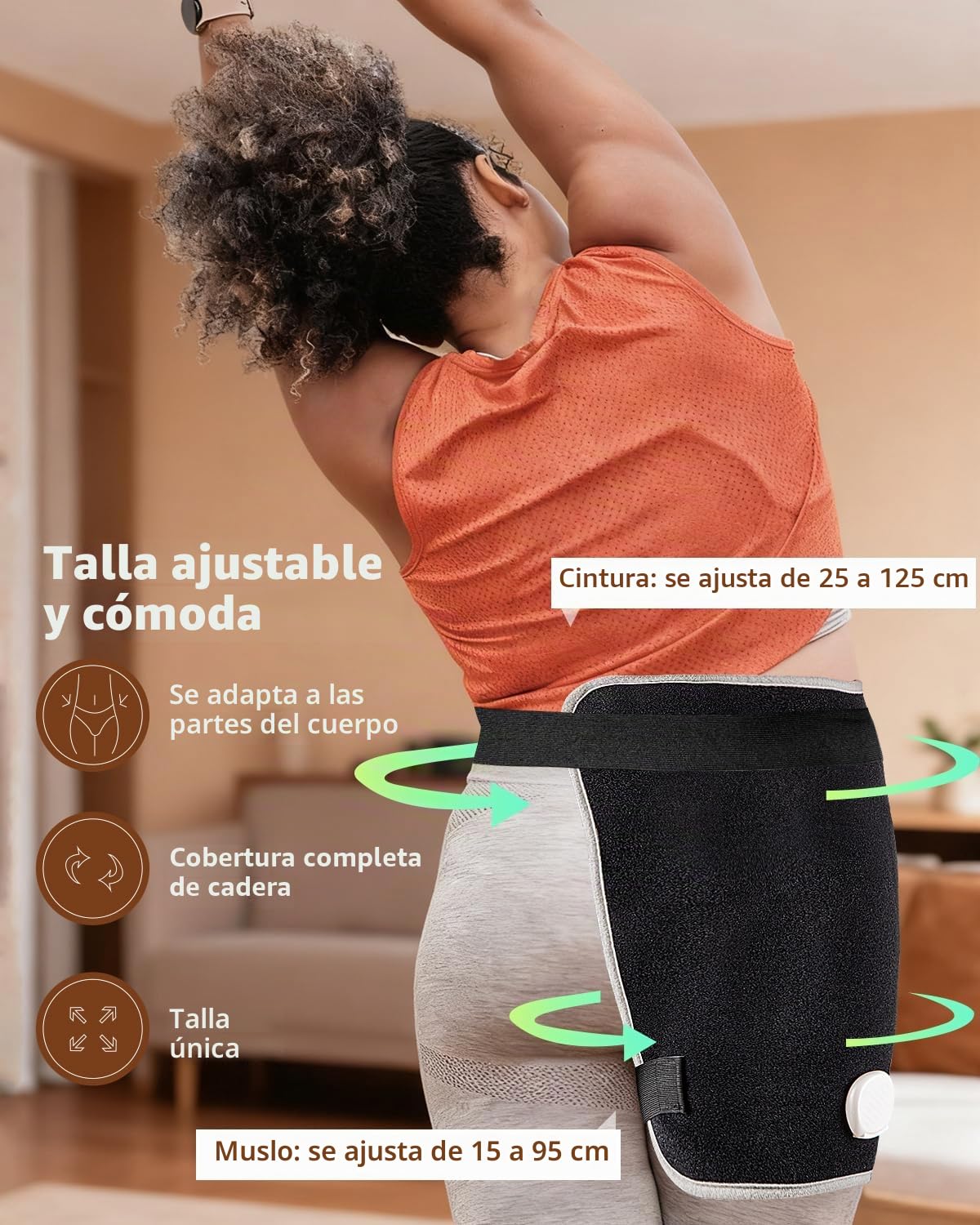 Almohadilla térmica de cadera con infusión de grafeno para aliviar el dolor de ciática, envoltura térmica para espalda baja, glúteos, muslos, almohadilla de calor eléctrica de gran tamaño con apagado