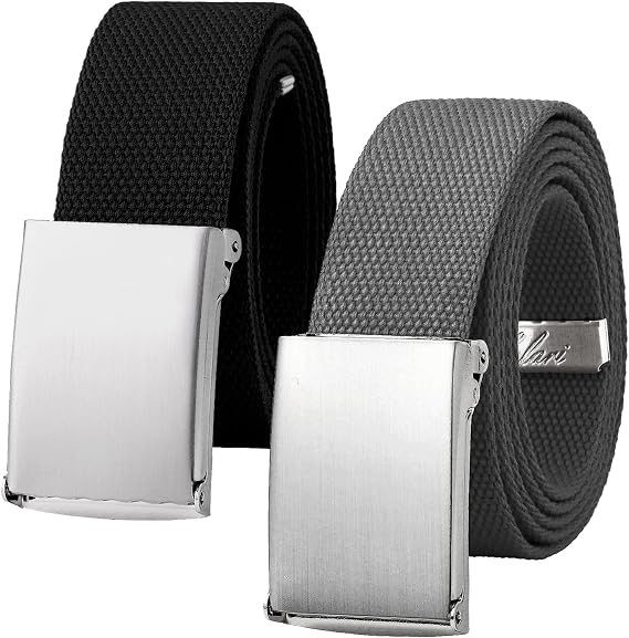 Canvas Web Belt Fully Adjustable Cut to Fit Golf Belt Flip Top Buckle