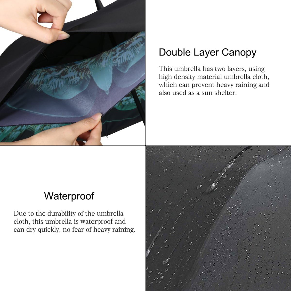 G4Free Windproof Upside Down Double Layer Inverted Reverse Umbrella UV Protection for Women